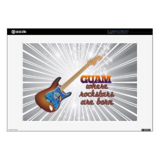 Rockstars are born in Guam Decals For Laptops