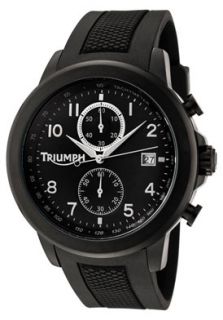 Triumph Motorcycles 3058 05  Watches,Mens Chronograph Black Dial Black Polyurethane, Chronograph Triumph Motorcycles Quartz Watches