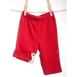 red tracksuit bottoms with tie up by mittymoos