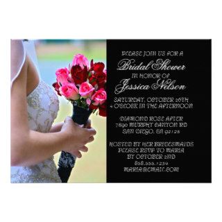 Luxury Bride Bouquet Wedding Photo Shower Invite Personalized Announcement