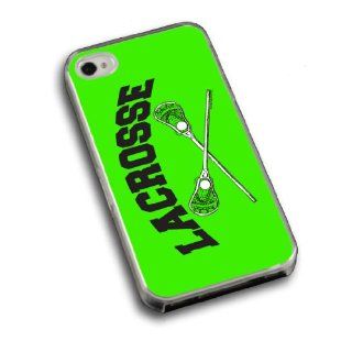 Lacrosse Crossed Sticks iPhone Case (iPhone 4/4S) with Neon Green Background Cell Phones & Accessories