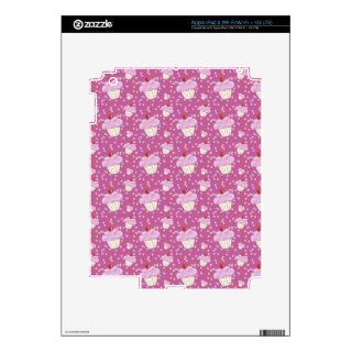Cute Pink Cupcake Pattern iPad 3 Skin