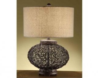 Crestview Collection CVNAM666 Wicker Orbe Brown Table Lamp  