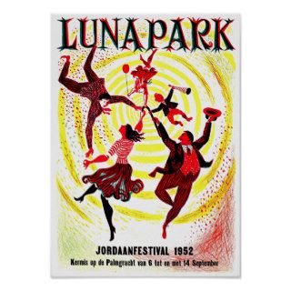Luna Park ~ Jordann Festival ~ Vintage Dutch Ad Poster