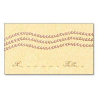 Elegant Pearls Wedding Place Card, Champagne Business Card