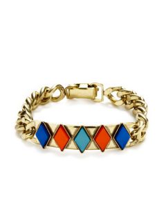 Gold Link & Glass Stone Bracelet by Anton Heunis