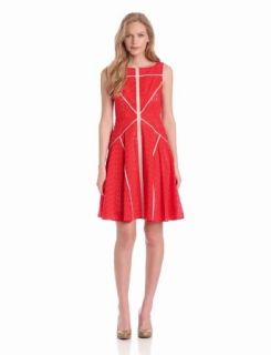 Vince Camuto Women's Sleeveless Fit and Flare Dress, Spicy Orange, 14