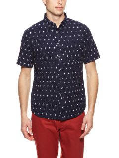 SHORT SLEEVE IKAT BUTTON DOWN SHIRT by Wings + Horns