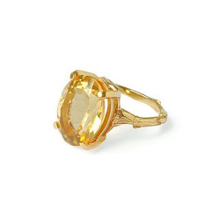 citrine cocktail ring 18k gold plated sterling silver by chupi