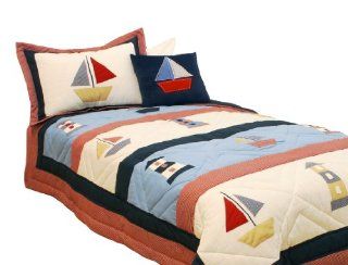 TexStyle QSS 2904 10NAVY " Ahoy" Quilt and Sham Set, Twin  