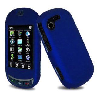 Samsung Gravity T / Touch T669 Rubberized Hard Case   Blue Cell Phones & Accessories