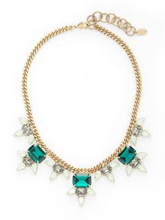 Emerald Crystal Bib Necklace by Elizabeth Cole
