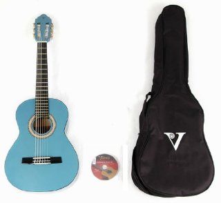 Valencia Class Kit 1 3/4 MBU Blue 3/4 Size Acoustic Guitar with DVD Musical Instruments