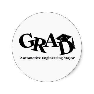 Automotive Engineering Major Grad Round Stickers