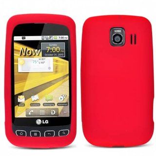 Soft Skin Case Fits LG LS670, UX670 Optimus S/U Red Skin AT&T (does not fit LG P509 Optimus T) Cell Phones & Accessories