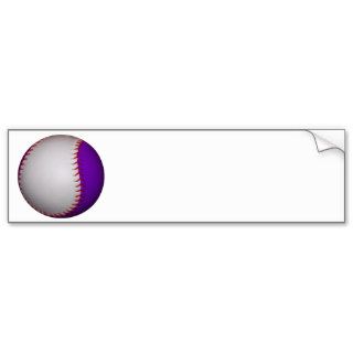 White and Purple Baseball / Softball Bumper Sticker