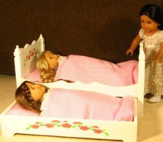 BEAUTIFUL DELUXE FLORAL 20" DOLL TRUNDLE BED WITH PREMIUM BEDDING FOR AMERICAN GIRL ETC. Toys & Games