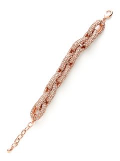 Rose Gold & Pave Crystal Chain Bracelet by Kenneth Jay Lane