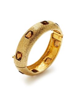 Gold & Amber Stone Bangle Bracelet by House of Lavande