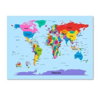 Michael Tompsett 'Childrens World Map' Canvas Art Trademark Fine Art Canvas