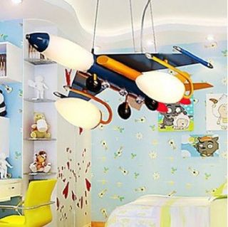 Artistic Stainless Steel Pendant Lights with 5 Lights Airplane Featured   Close To Ceiling Light Fixtures  