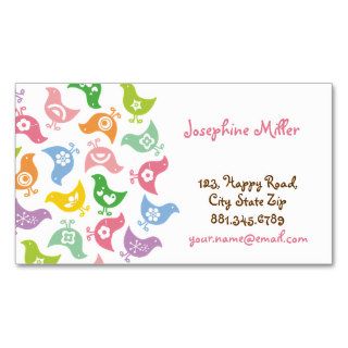 fatfatin Retro Rainbow Chicks Pattern Profile Card Business Card