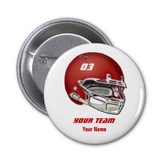 Red Football Helmet Buttons