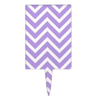 Modern Girly Lilac Chevron Andes Zigzag Pattern Cake Topper