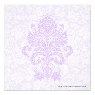 Lavender & White Floral Damask Wedding Invite Personalized Invite