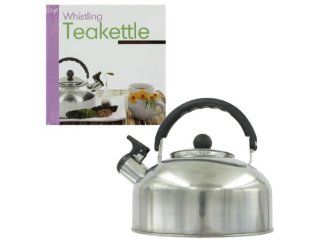 1.3 Quarts Lightweight Stainless Steel Whistling Tea Kettle By Long Lived   Teakettles