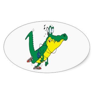 funny fitness gator alligator cartoon stickers