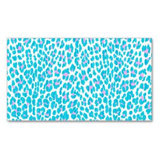 Turquoise Pink Cheetah Animal Print Pattern Business Cards