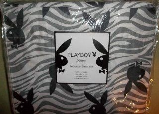 Playboy Classic Bunny Head Playboy Logo QUEEN Sheet Set with Zebra Print   Pillowcase And Sheet Sets