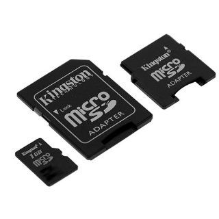 High Speed Kingston microSD Memory Card with miniSD & SD Adapter   1GB (SDC/1GB 2ADP) for Blackberry 8300 8800 8830, Nokia N95 N82, HTC Wing T Mobile 8925 Shadow TyTN ll Touch P3450 AT&T Tilt 8925, LG CU515 CU575 LX570 VX8550 VX9900 VX8800 VX10000,