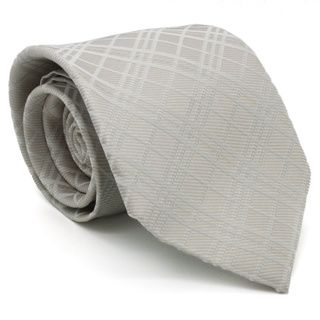 Ferrecci Slim Cream White Gentlemans Necktie With Matching Handkerchief   Tie Set