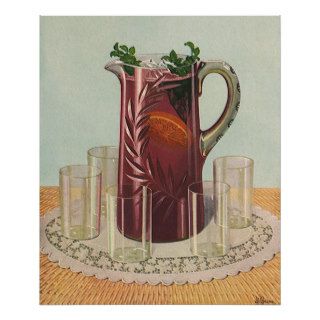 Vintage Drinks and Beverages, Pitcher of Iced Tea Poster