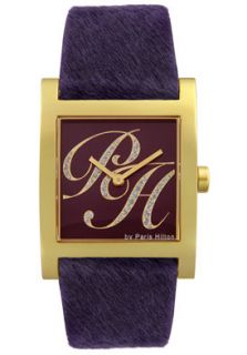 Paris Hilton PH1079203D  Watches,Womens Animal Prints White Crystal Purple Faux Fur, Casual Paris Hilton Quartz Watches