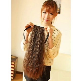 Fashion Laceup Design Long Curly Hair Extensions Beautiful Light Brown Ponytail  Beauty