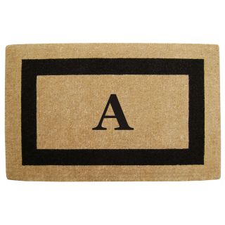 Heavy Duty Coir Monogrammed Black Door Mat