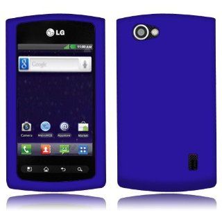 LG Optimus M+ MS695 Dark Blue Rubberized Cover Cell Phones & Accessories