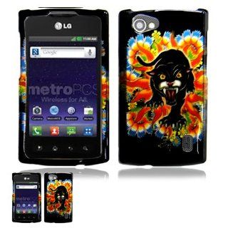 LG Optimus M+ MS695 Panther Design Snap On Case Cell Phones & Accessories