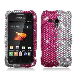 Aimo SAMM830PCLDI685 Dazzling Diamond Bling Case for Samsung Galaxy Rush M830   Retail Packaging   Pink Divide Cell Phones & Accessories