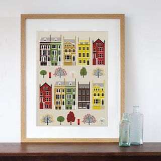 london row houses art print by natalie singh