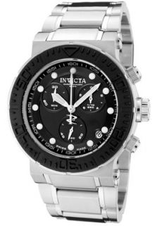 Invicta 1464  Watches,Mens Reserve Black Dial Chronograph Stainless Steel, Chronograph Invicta Quartz Watches