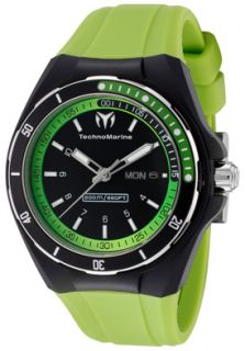 Technomarine 111017  Watches,Cruise Sport Black Dial Green Silicone, Casual Technomarine Quartz Watches