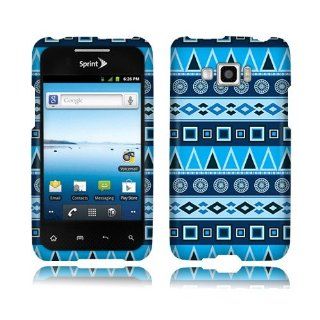 LG Optimus Elite LS696 Blue Aztec Glossy Cover Cell Phones & Accessories