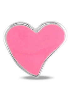 Amour U7500586607  Jewelry,Womens Sterling Silver Pink Enamel Heart Shape Roundel Bead, Fine Jewelry Amour Necklaces Jewelry
