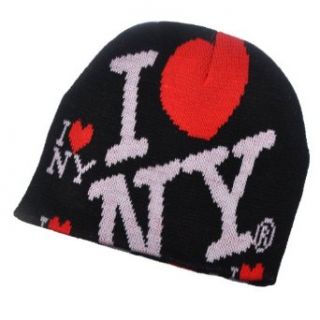Classic "I Love NY" Souvenir New York Knit Beanie Winter Ski Unisex Cap Hat at  Mens Clothing store
