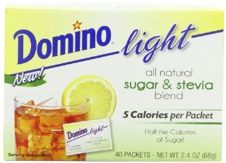 Domino Light All Natural Sugar and Stevia Blend Packets, 40 Count (Pack of 12)  Sugar Substitute Products  Grocery & Gourmet Food