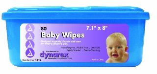 Dynarex Baby Wipes Scented, Tub, 80 Count (Pack of 12) Health & Personal Care